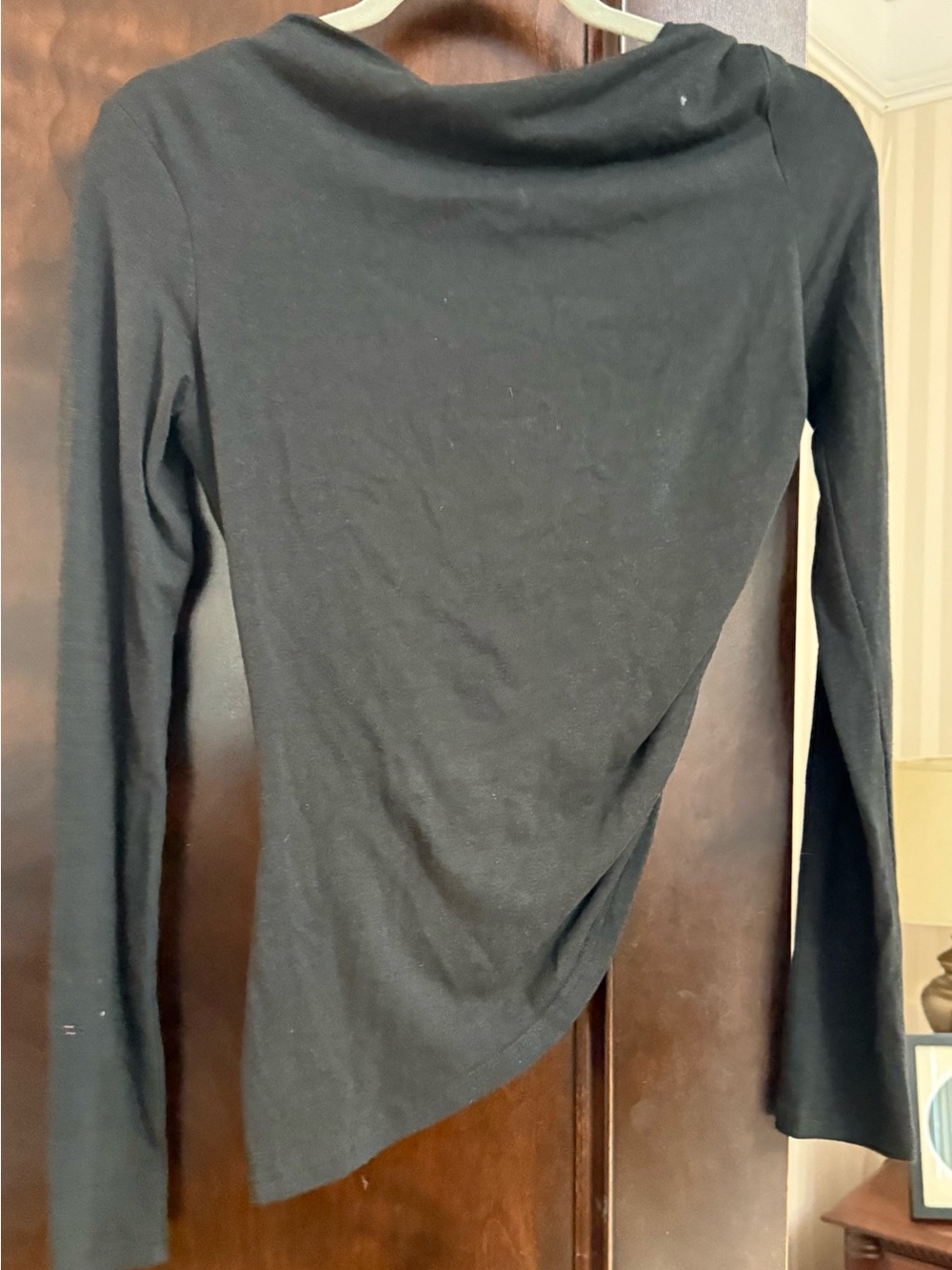 Atoir Black Knit Top with Subtle Asymmetric Detail